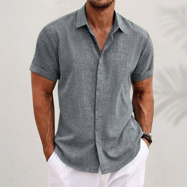 Stanley | Linen Short Sleeve Button-Up Casual Shirt