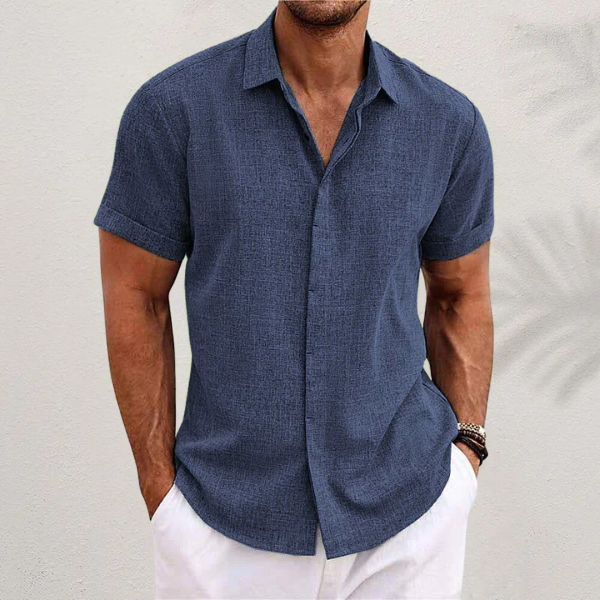 Stanley | Linen Short Sleeve Button-Up Casual Shirt