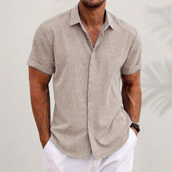 Stanley | Linen Short Sleeve Button-Up Casual Shirt