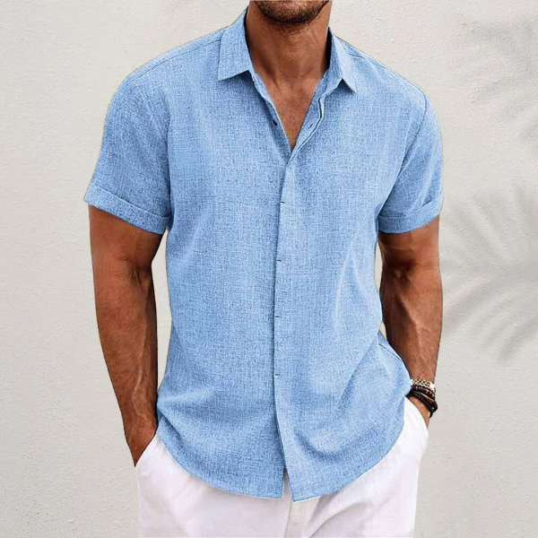 Stanley | Linen Short Sleeve Button-Up Casual Shirt