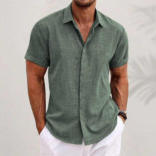 Stanley | Linen Short Sleeve Button-Up Casual Shirt